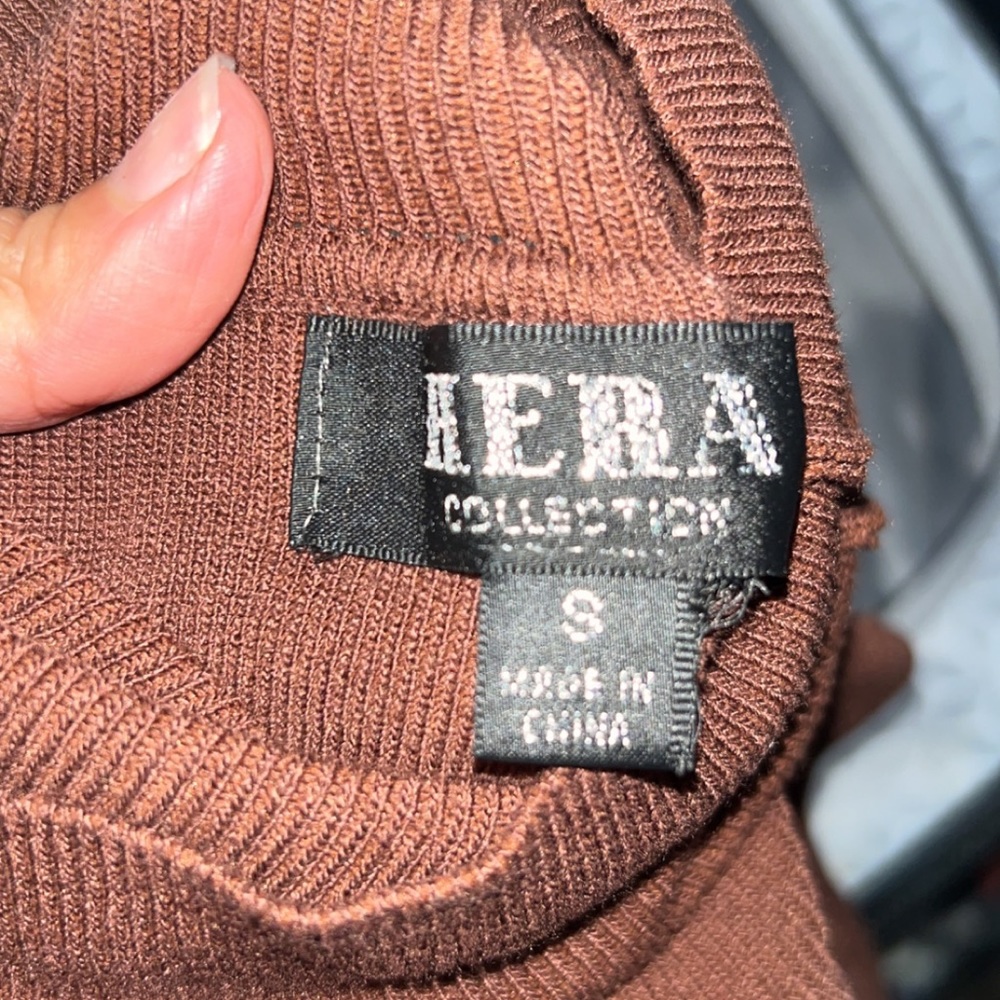 Brown turtleneck dress